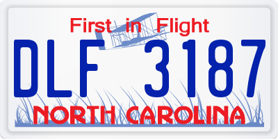 NC license plate DLF3187
