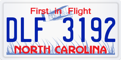 NC license plate DLF3192