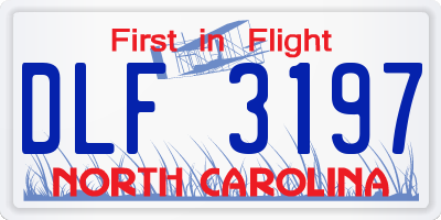 NC license plate DLF3197