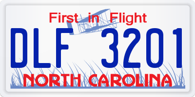 NC license plate DLF3201