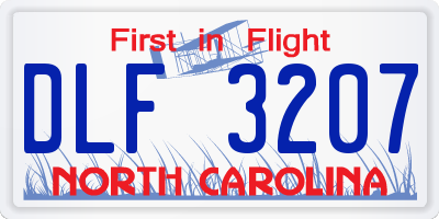 NC license plate DLF3207