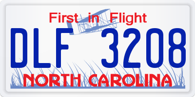 NC license plate DLF3208