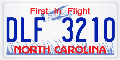 NC license plate DLF3210