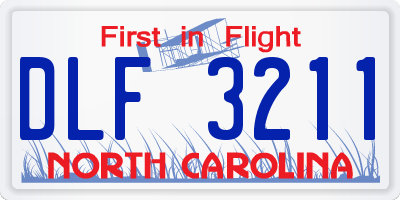 NC license plate DLF3211