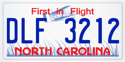 NC license plate DLF3212