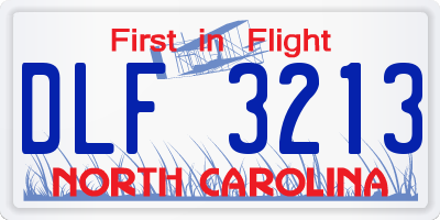 NC license plate DLF3213