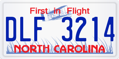 NC license plate DLF3214