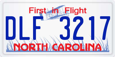 NC license plate DLF3217