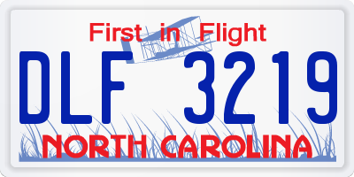 NC license plate DLF3219