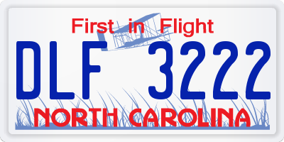 NC license plate DLF3222