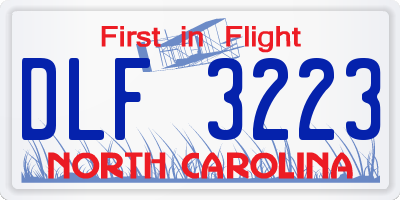 NC license plate DLF3223