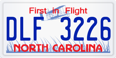 NC license plate DLF3226