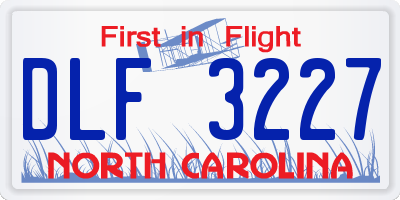 NC license plate DLF3227