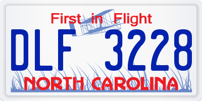 NC license plate DLF3228