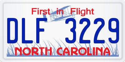 NC license plate DLF3229