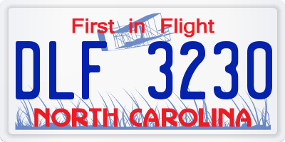 NC license plate DLF3230