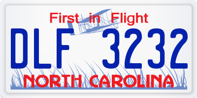 NC license plate DLF3232