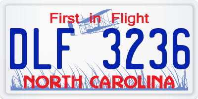 NC license plate DLF3236
