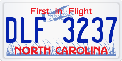 NC license plate DLF3237