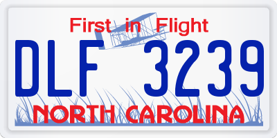 NC license plate DLF3239