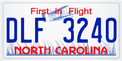 NC license plate DLF3240