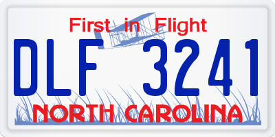 NC license plate DLF3241