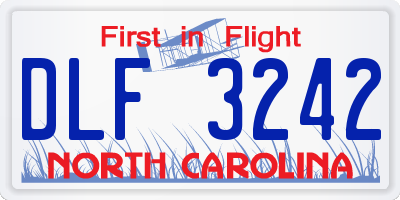 NC license plate DLF3242