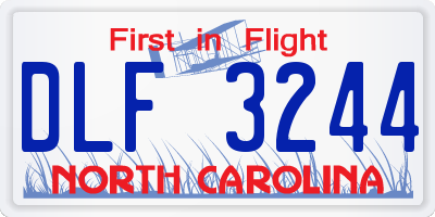 NC license plate DLF3244