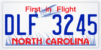 NC license plate DLF3245