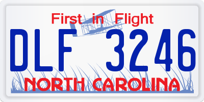 NC license plate DLF3246