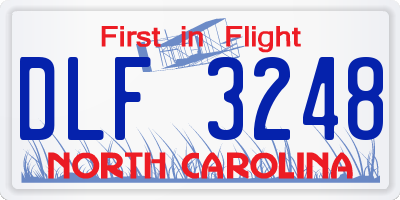 NC license plate DLF3248
