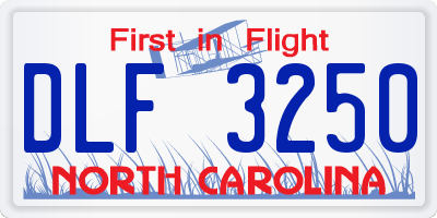 NC license plate DLF3250