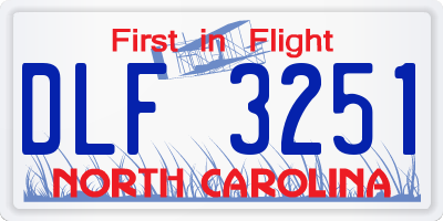 NC license plate DLF3251