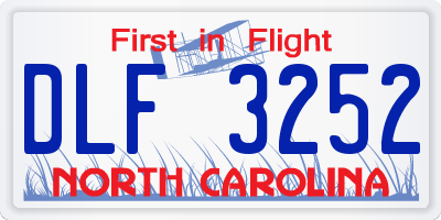 NC license plate DLF3252