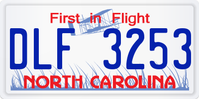 NC license plate DLF3253