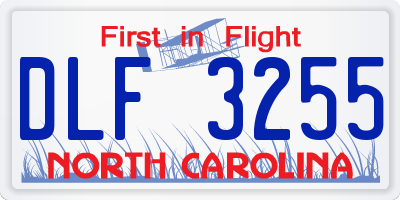 NC license plate DLF3255