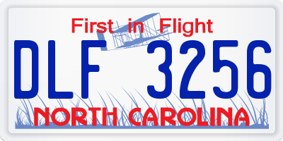 NC license plate DLF3256