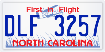 NC license plate DLF3257