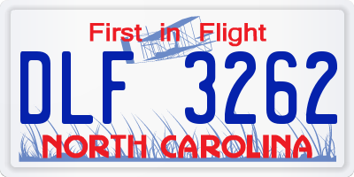 NC license plate DLF3262