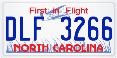 NC license plate DLF3266