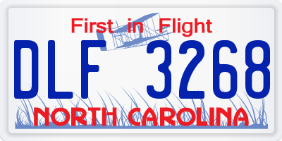 NC license plate DLF3268