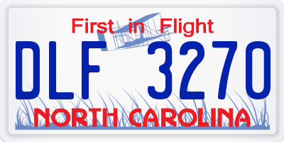 NC license plate DLF3270