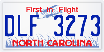 NC license plate DLF3273