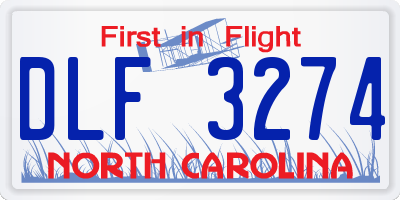 NC license plate DLF3274