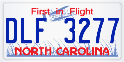 NC license plate DLF3277
