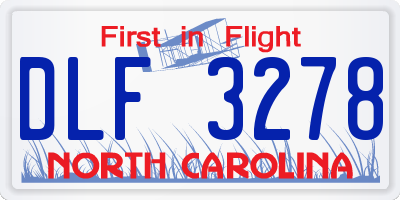 NC license plate DLF3278