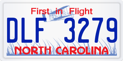NC license plate DLF3279