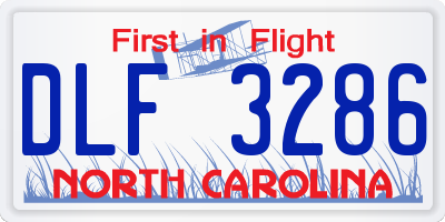 NC license plate DLF3286