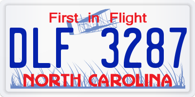 NC license plate DLF3287