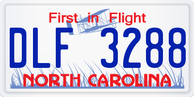 NC license plate DLF3288